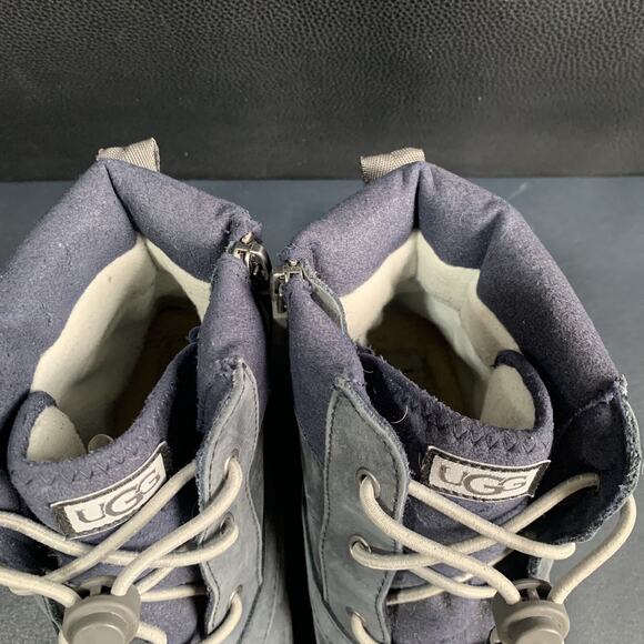 UGG Blue Gray Leather Turlock Snow Boots Men’s Size 6. 200 G Thinsulate Zip Up. main image 8